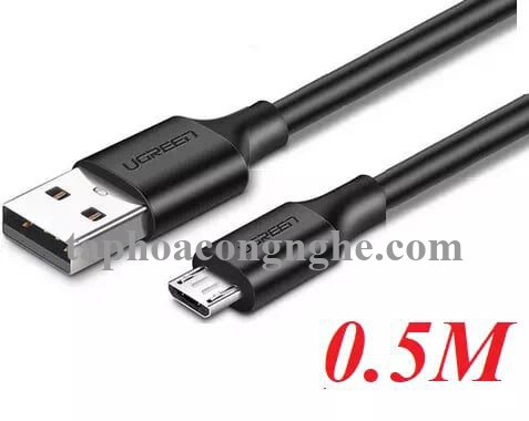 Ugreen 60135 0.5M màu Đen Cáp sạc truyền dữ liệu USB 2.0 sang MICRO USB hỗ trợ sạc nhanh US289 30060135